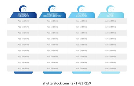 Una infografía de 4 tablas típicamente presenta cuatro tablas distintas dispuestas visualmente para comparar datos, delinear procesos o presentar métricas en un formato compacto y atractivo adecuado para presentaciones 