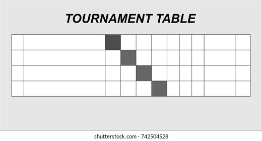 4-TEAM results table template. Summary tournament table. Vector illustration