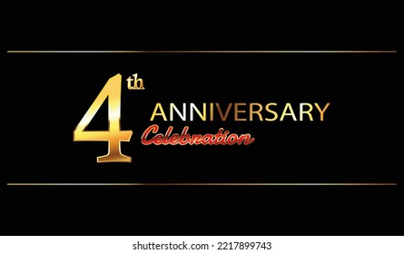 4th anniversary celebration. 4 year anniversary celebration. four Golden anniversay celebration Background. Banner anniversary celebration	