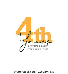 4th anniversary celebration logo design. Vector Eps10
 svg