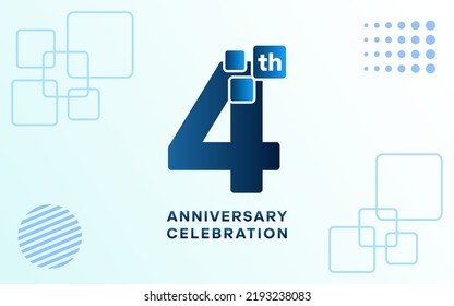 4th Anniversary celebration logotype. Anniversary celebration template design, Vector illustrations.