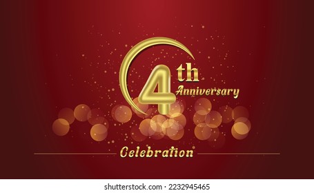 Ilustración vectorial de la celebración del 4° aniversario