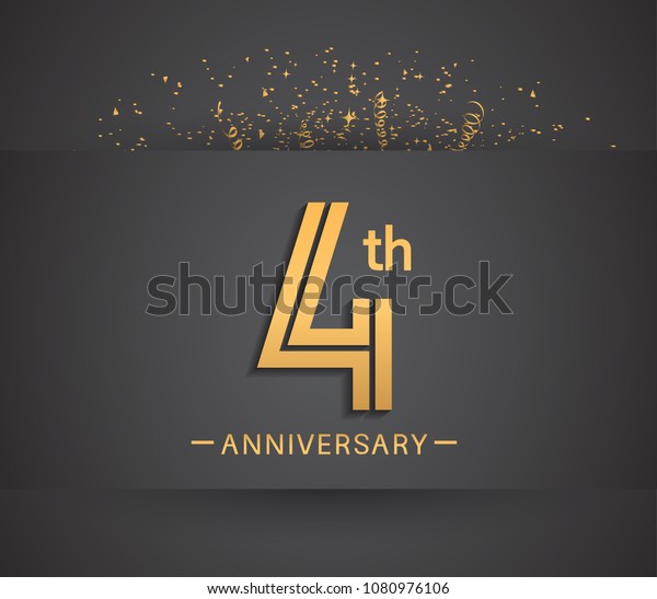 4th Anniversary Design Company Celebration Event Stock Vector Royalty Free 1080976106