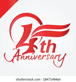 4th. Anniversary design template. 4th anniversary emblem for celebration, invitation card, and greeting card.
