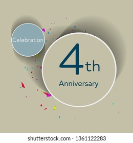 4th anniversary logo with the classic stage, gives a simple feel but looks elegant, this design is suitable for greeting cards or invitation cards