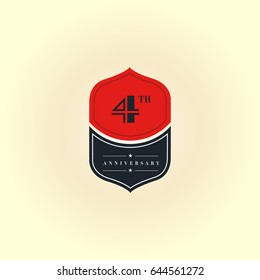 4th Anniversary logo design vector template