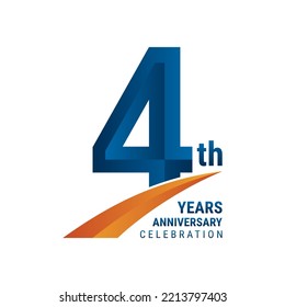 4th Anniversary Logo, Perfect logo design for anniversary celebration, vector illustration svg