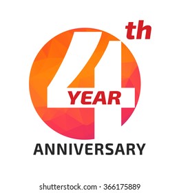 4th anniversary logo template in the circle form. 