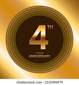 4th Anniversary logotype. Anniversary celebration template design for booklet, leaflet, magazine, brochure poster, banner, web, invitation or greeting card. Vector illustrations.
