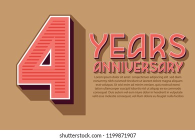 4th Anniversary numbers. background for anniversary