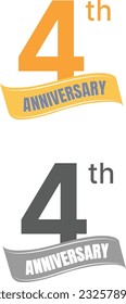 4th anniversary tag and label in two different colors suitable for many uses