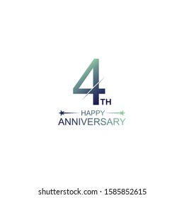 4th anniversary vector template. Design for celebration, greeting cards or print.