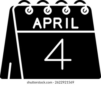 Diseño de íconos de Vector de línea del 4 de abril