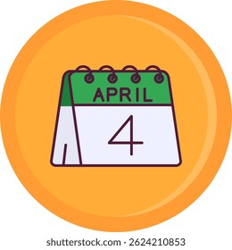 Diseño de íconos de Vector de línea del 4 de abril