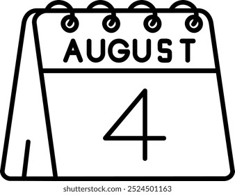 4th of August Line vector Icon Design