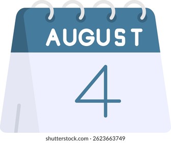 4. August Linie Vektor Icon Design