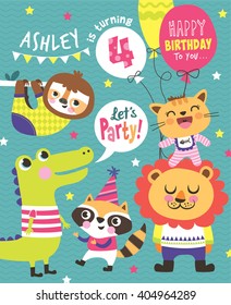 4th Birthday Party Invitation Card