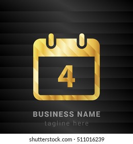 4th Calendar Gold and Black silk fashion premium icon / Logo