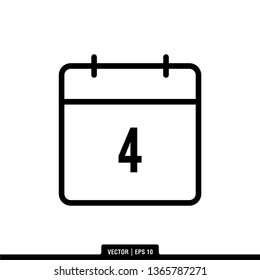 4th Calendar Icon Vector Illustration Logo Template