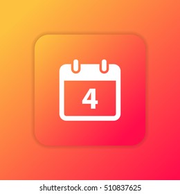 4th Calendar orange bright app ui/ux Icon / Logo design