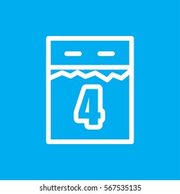 4th date calendar icon illustration isolated vector sign symbol