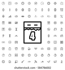 4th date calendar icon illustration isolated vector sign symbol. Time icons set.