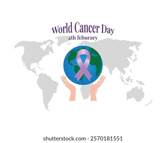 4th February, World Cancer Day a Global Movement of Awareness. Medical Healthcare Awareness concept. Vector illustration design.