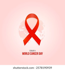 4th February World Cancer Day. World Cancer Day 2025 concept vector illustration. february 4 world cancer day. world cancer day concept vector. 