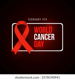 4th February World Cancer Day. World Cancer Day 2025 concept vector illustration. february 4 world cancer day. world cancer day concept vector. 