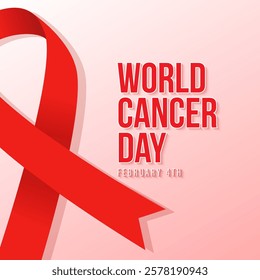 4th February World Cancer Day. World Cancer Day 2025 concept vector illustration. february 4 world cancer day. world cancer day concept vector. 