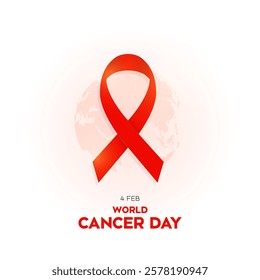 4th February World Cancer Day. World Cancer Day 2025 concept vector illustration. february 4 world cancer day. world cancer day concept vector. 