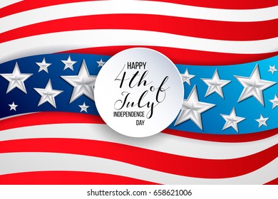 4th fourth of July, United Stated (USA) independence day greeting, typographic design. United states of America. Fourth of July.