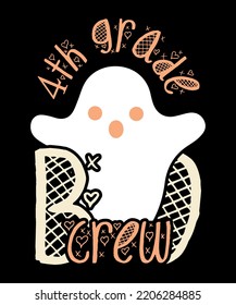 4th Grade Boo Crew Teacher Student Funny Halloween Costume T-Shirt. This Funny Boo Crew Halloween Costume is a great gift for men, women, boys, girls, kids, teachers, student