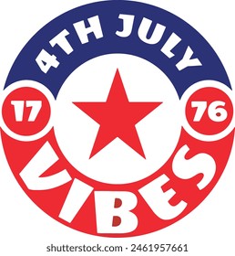 4th July 1776 Vibes Vector Illustration