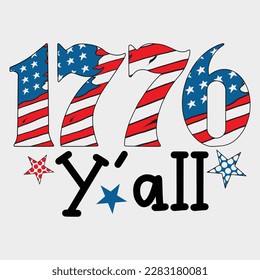 4. Juli 1776 y'all T-Shirt-Design