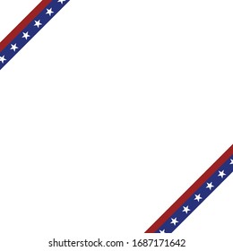 4th of July. Abstract background of falling red, blue, white stars in the colors of the United States, the patriotic stars of America confetti. USA banner background. Vector illustration