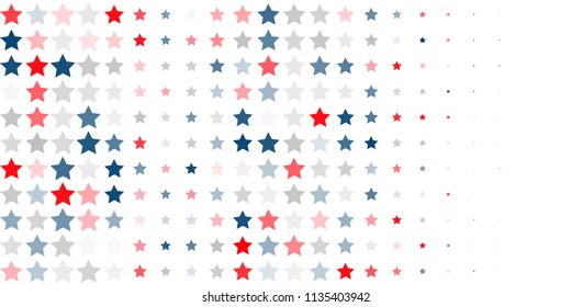 4th of July. Abstract background of red, blue, white stars in the colors of the United States, the patriotic stars of America. Vector illustration.