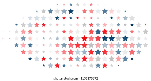 4th of July. Abstract background of red, blue, white stars in the colors of the United States, the patriotic stars of America. Vector illustration.