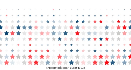 4th of July. Abstract background of red, blue, white stars in the colors of the United States, the patriotic stars of America. Vector illustration.