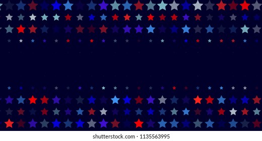 4th of July. Abstract dark blue background from red, blue, white stars in the colors of the United States, the patriotic stars of America. Vector illustration.
