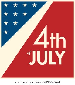 4th of July - Abstract Flag Design - Independence Day in the United States of America