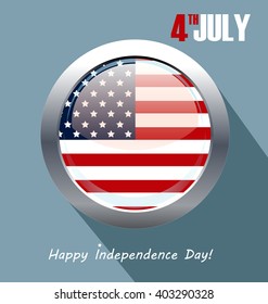 4th of July - Abstract Flag Design - Independence Day in the United States of America