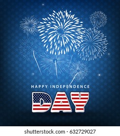 4th of July - Abstract Flag Design - Independence Day in the United States of America