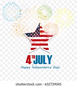 4th of July - Abstract Flag Design - Independence Day in the United States of America