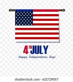 4th of July - Abstract Flag Design - Independence Day in the United States of America