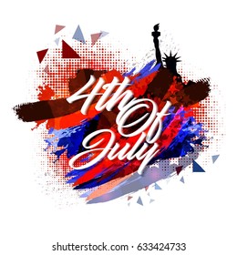 4th of July - Abstract Flag Design - Independence Day in the United States of America