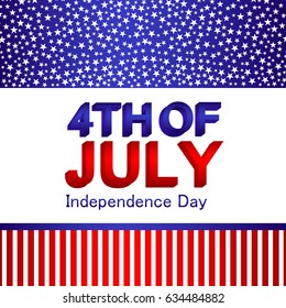 4th of July - Abstract Flag Design - Independence Day in the United States of America