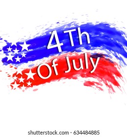 4th of July - Abstract Flag Design - Independence Day in the United States of America