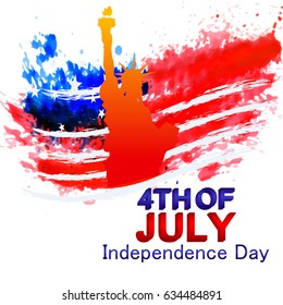 4th of July - Abstract Flag Design - Independence Day in the United States of America