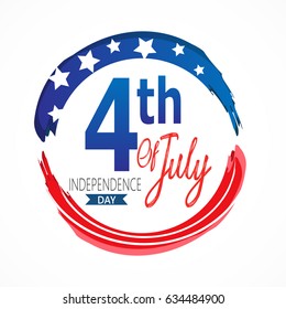 4th of July - Abstract Flag Design - Independence Day in the United States of America